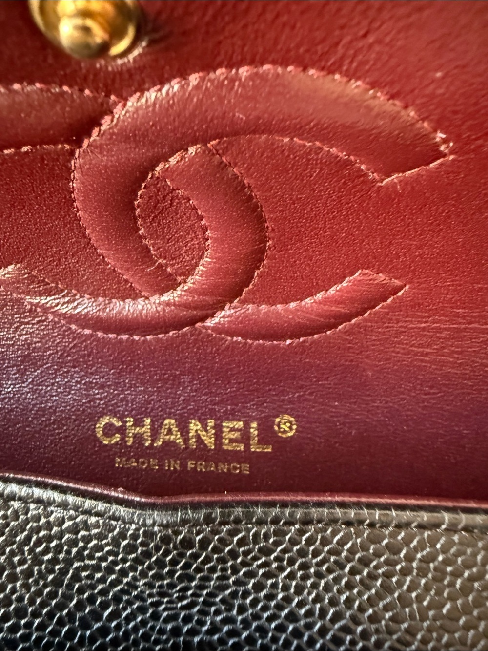 CHANEL Black Quilted Medium Caviar Shoulder Bag with Gold CC Hardware - Picture 12 of 14